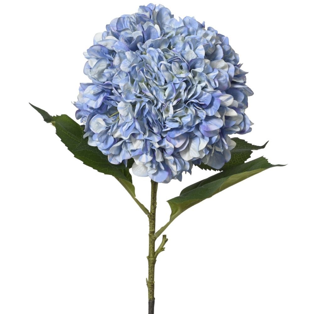 Everlands 106cm Artificial Polyester Blue Hydrangea Stem - Xtra Large - Old Railway Line Garden Centre
