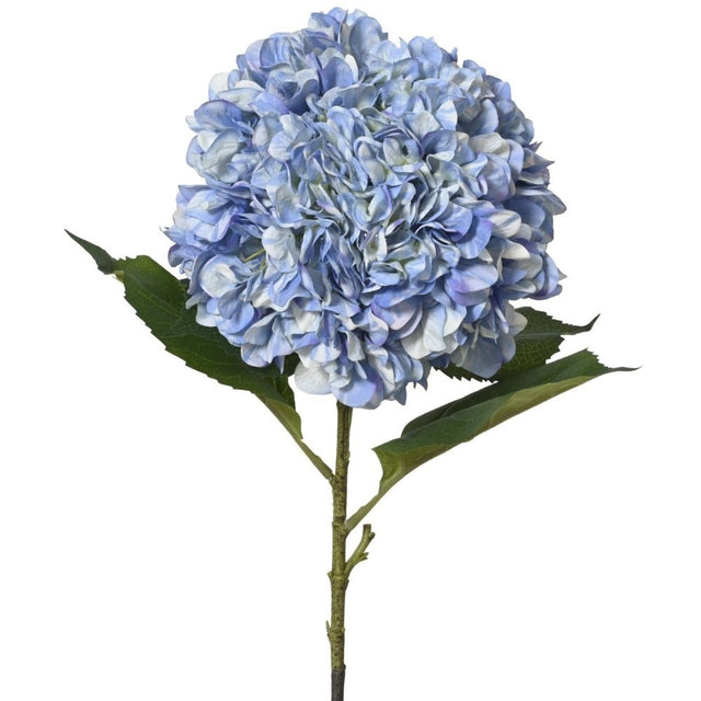 Everlands 106cm Artificial Polyester Blue Hydrangea Stem - Xtra Large - Old Railway Line Garden Centre