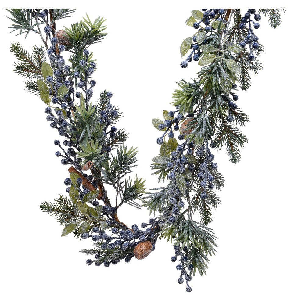 Everlands 180cm Frosted Blue Berry Garland