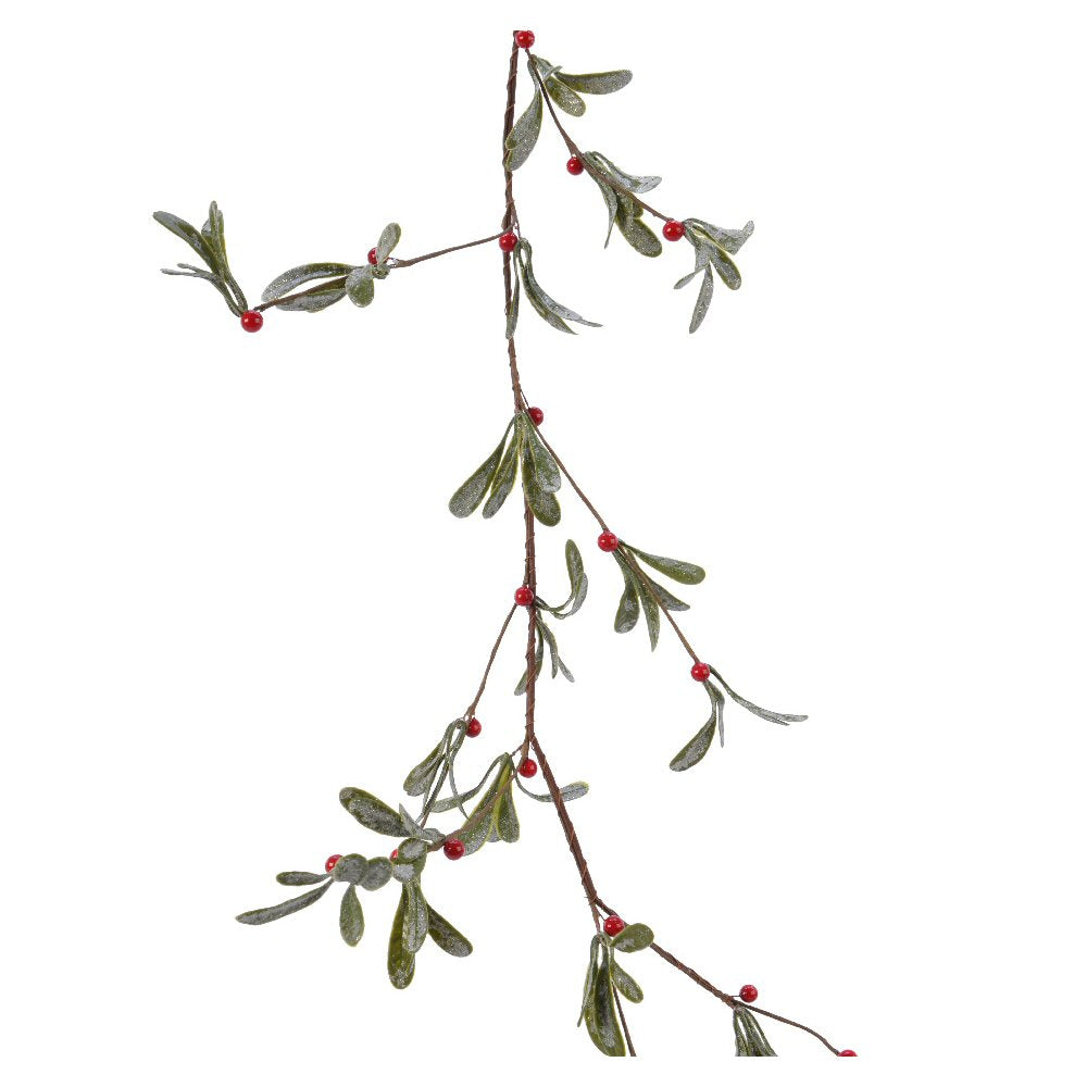 Everlands 180cm Frosted Foliage & Red Berry Garland
