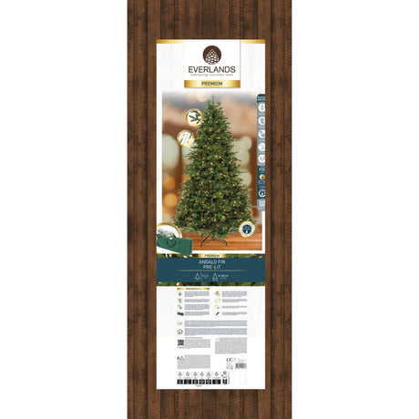 Everlands 2.1m (7ft) Andalo Fir Pre-Lit Artificial Christmas Tree