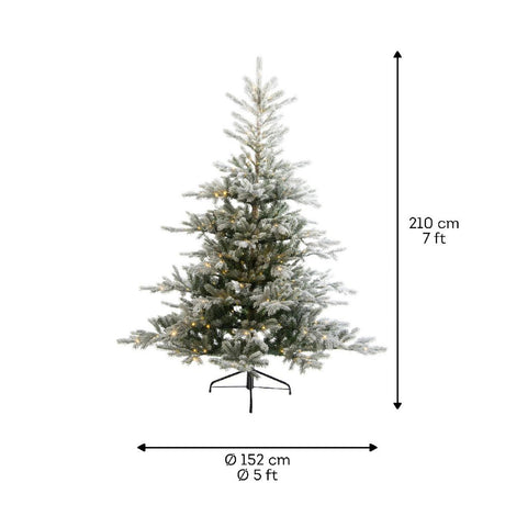 Everlands 2.1m (7ft) Grandis Fir Snowy Pre-Lit Artificial Christmas Tree