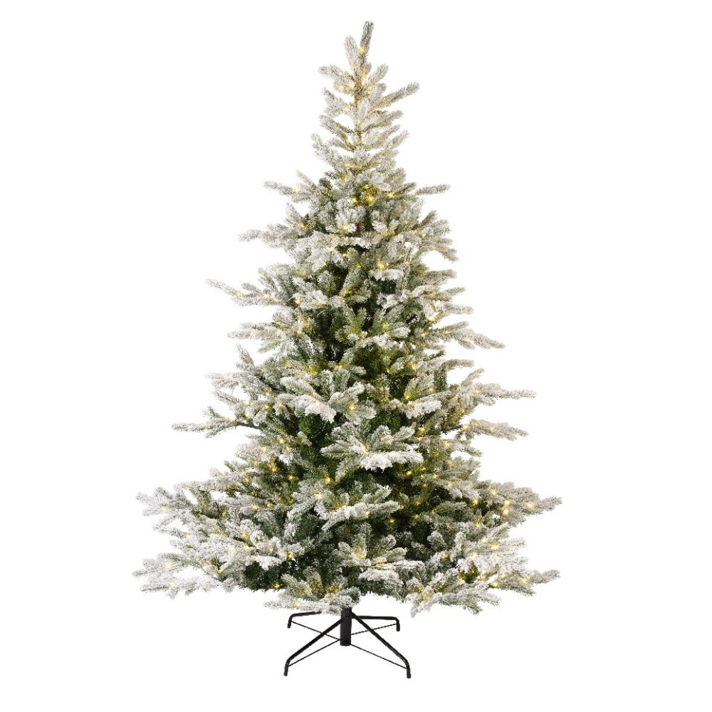 Everlands 2.1m (7ft) Grandis Fir Snowy Pre-Lit Artificial Christmas Tree