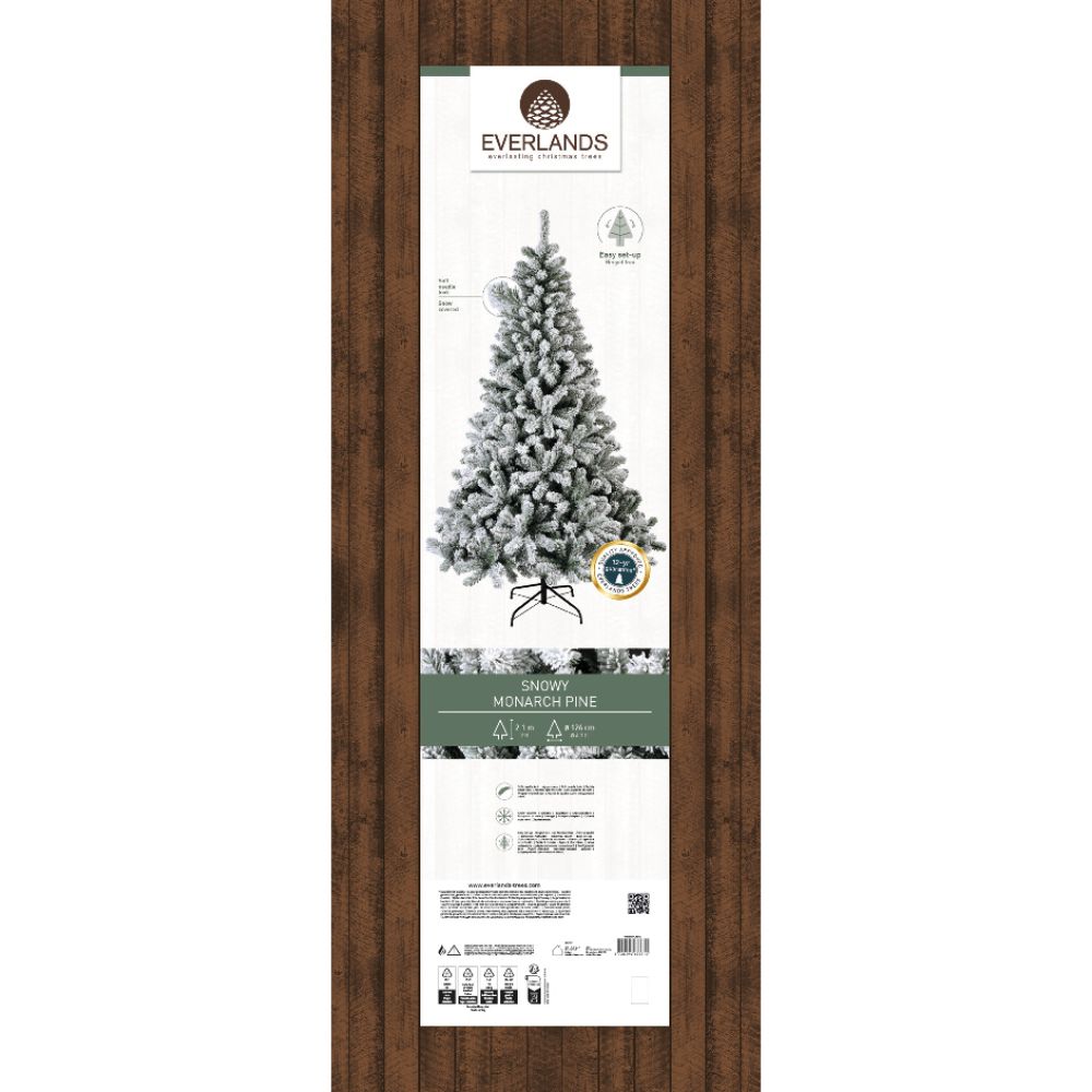 Everlands 2.1m (7ft) Monarch Pine Snowy Artificial Christmas Tree