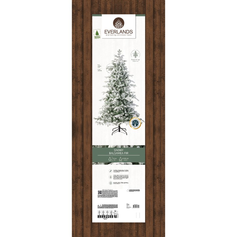 Everlands 2.1m (7ft) Snowy Balsamea Fir Artificial Christmas Tree
