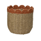 Everlands 28cm Orange Scalloped Edge Paper Rope Basket - Old Railway Line Garden Centre