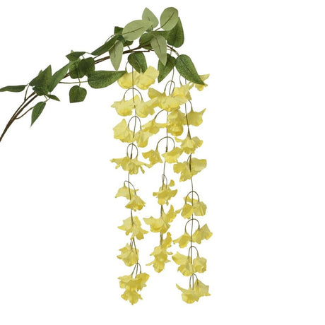 Everlands 85cm Polyester Soft Yellow Morning Glory Spray - Old Railway Line Garden Centre
