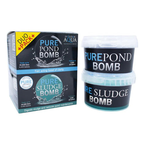 Evolution Aqua Pure Pond Bomb & Sludge Bomb Duo Pack - Old Railway Line Garden Centre