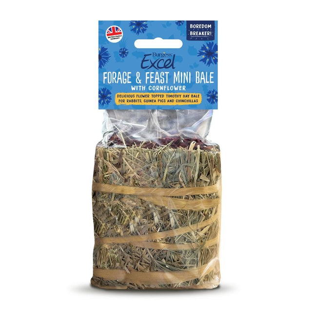 Excel Forage & Feast 100g Cornflower Mini Hay Bale - Old Railway Line Garden Centre