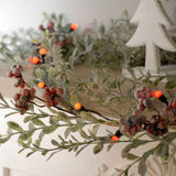 Festive 100 Red LED Battery Operated Berry String Lights (9.9m)