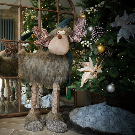 Festive 114cm Standing Reindeer with Telescopic Legs