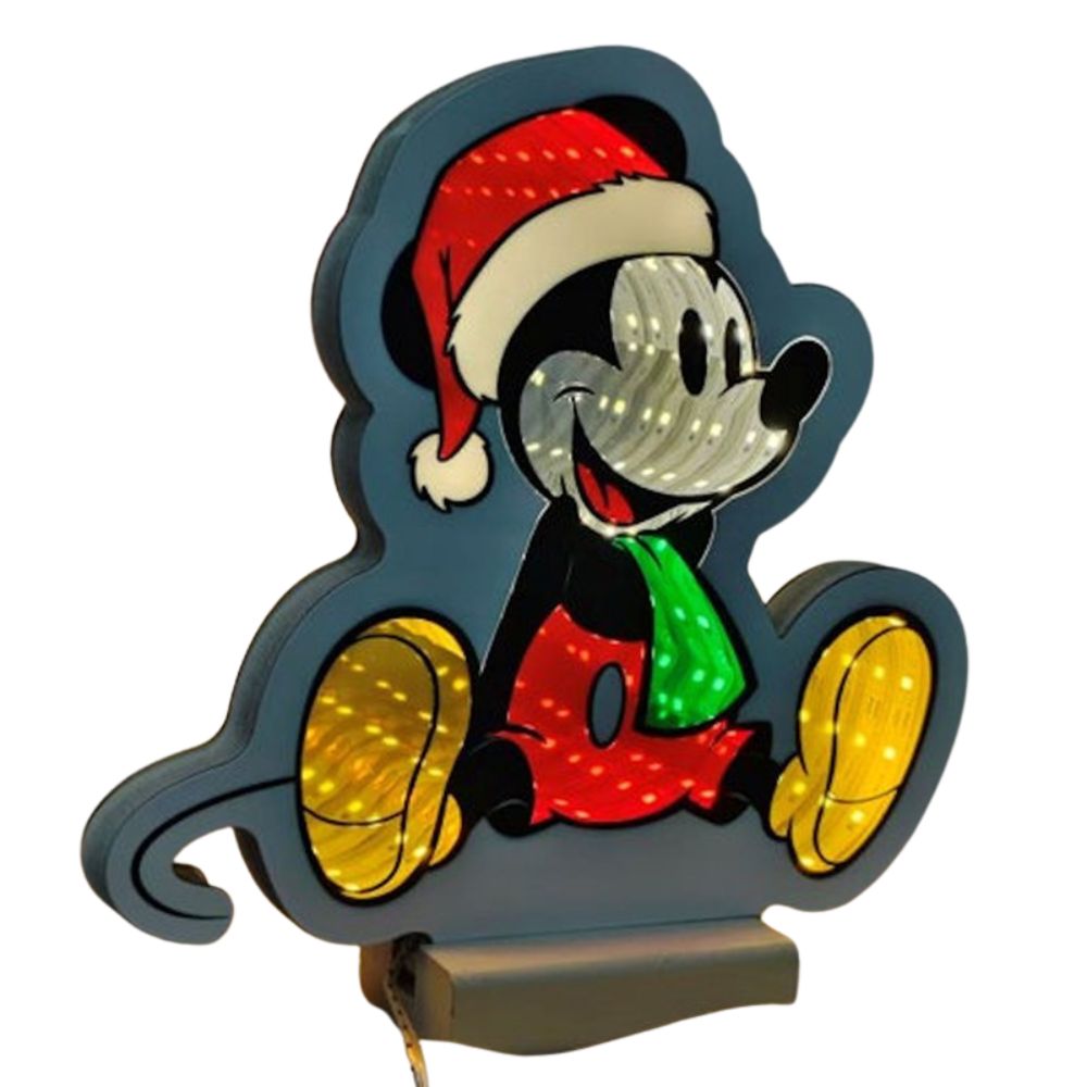 Festive 20cm Infinity Light Up Christmas Sitting Mickey - P067110