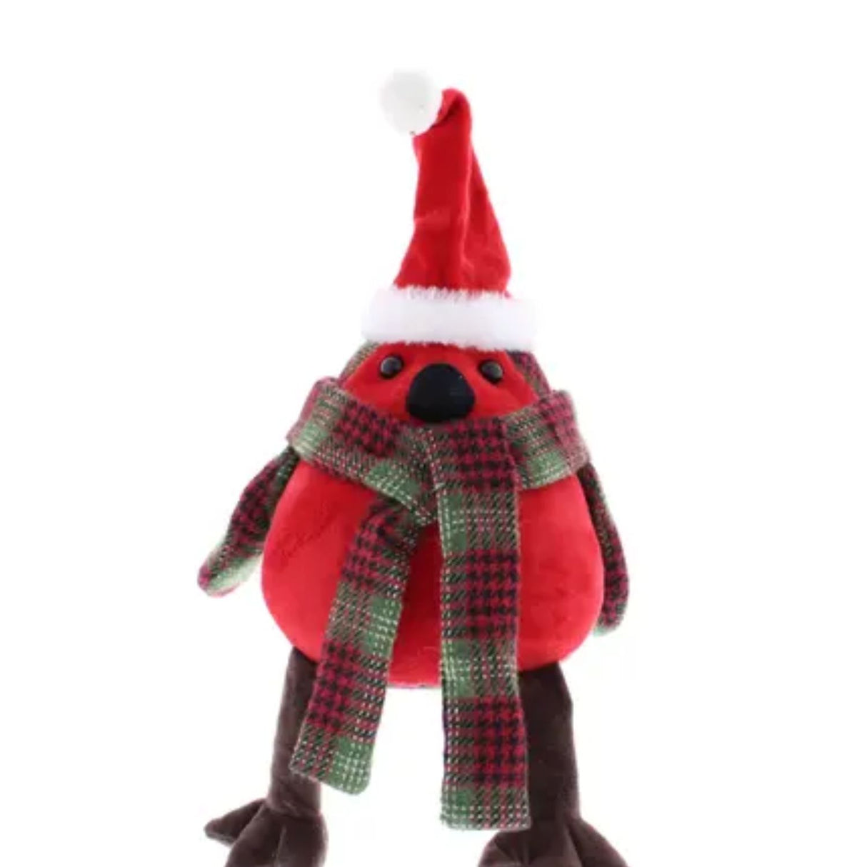 Festive 24cm Tartan Robin Door Stop