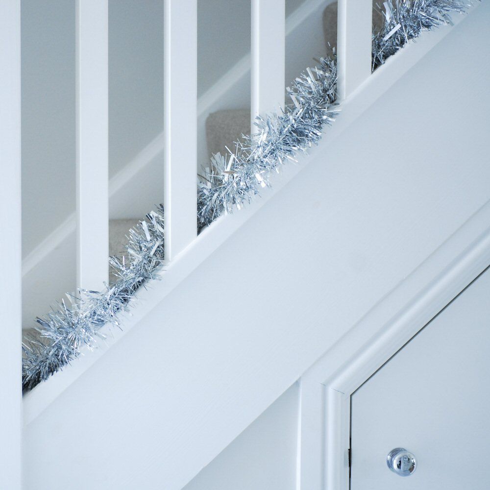 Festive 2m Silver Chunky/Fine Luxury Tinsel