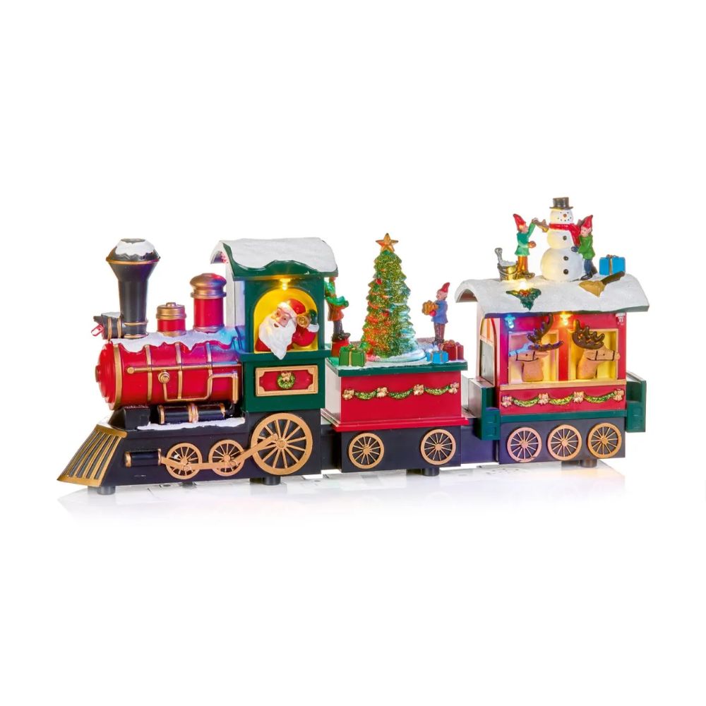 Festive 38cm Lit Animated Christmas Train
