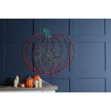 Festive 49cm Lit Flashing Pumpkin Silhouette Halloween Decoration