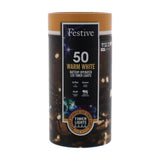Festive 50 LED Battery Timer String Christmas String Lights - Warm White - P066444