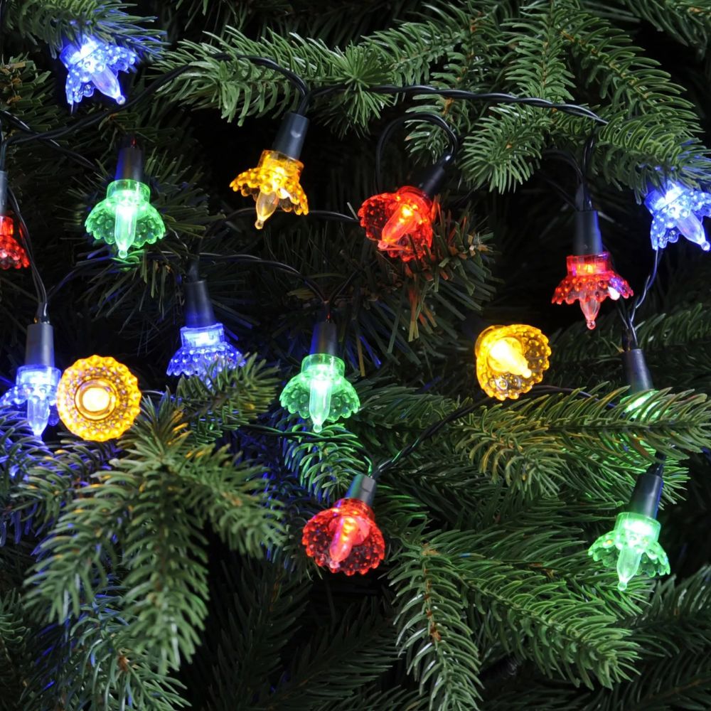 Festive 50 Multi Coloured LED Flower String Lights