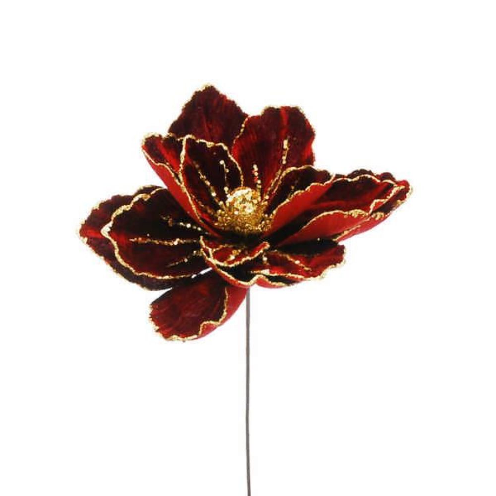 Festive 56cm Burgundy Magnolia Artifical Stem