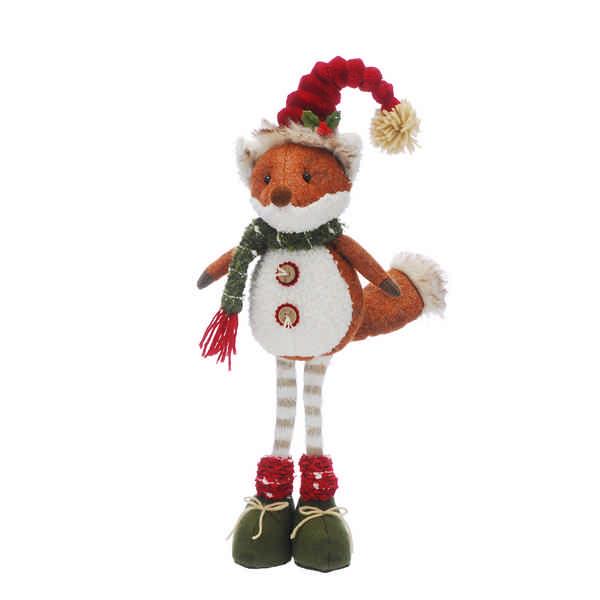Festive 61cm Standing Fox with Hat & Scarf