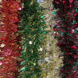 Festive 2m Double Die Cut Star Tinsel (Choice of 4)