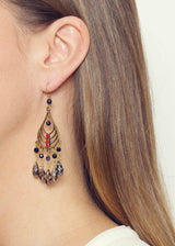 Rosie Fox Navy Starstone Gemstone Chandelier Earrings