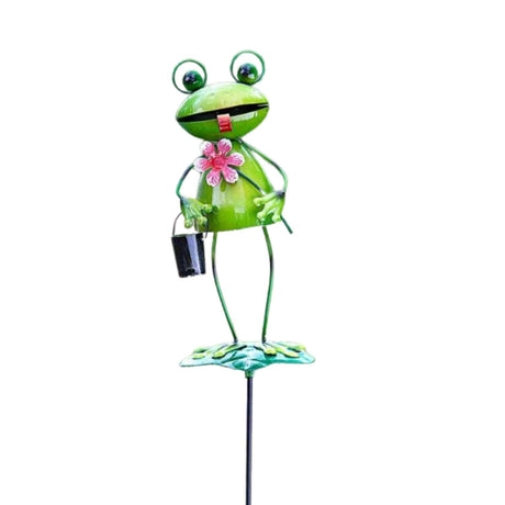 Flamboya 82cm Barmy Frog Stake (Choice of 2) - Old Railway Line Garden Centre