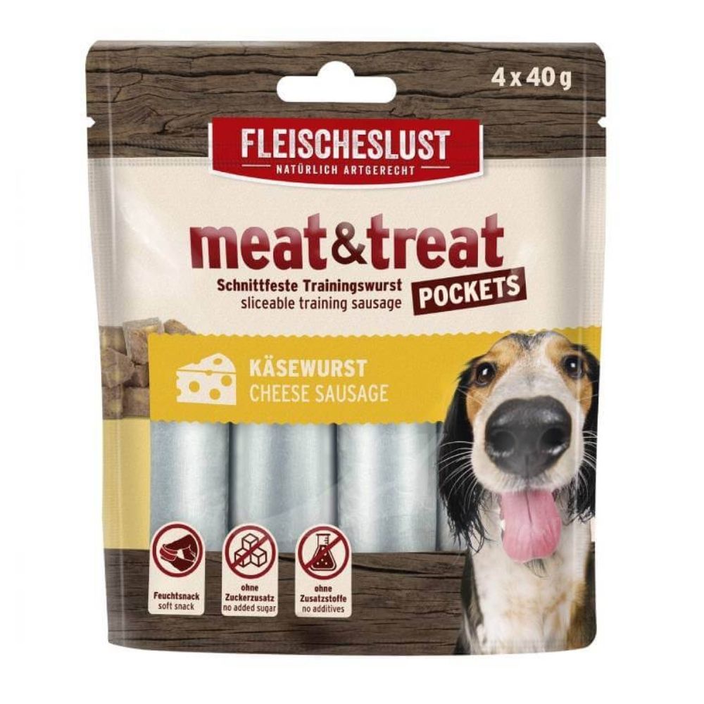 Fleischeslust 160g Meat & Treat Cheese Sausage Dog Treat