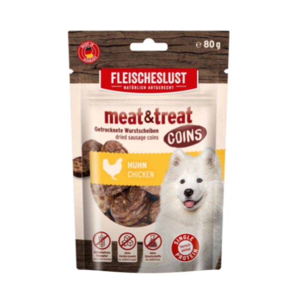 Fleischeslust 80g Meat & Treat Chicken Coins