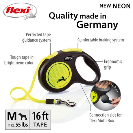 Flexi Neon Extra Small 5m Dog Lead - Yellow - Old Railway Line Garden Centre
