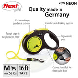 Flexi Neon Extra Small 5m Dog Lead - Yellow
