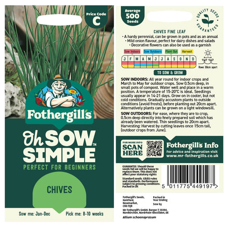 Fothergills Oh So Simple Chive Seeds - Old Railway Line Garden Centre