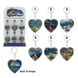 Fox Under the Moon 36cm Heart Keyring - (Choice of 6) - Old Railway Line Garden Centre