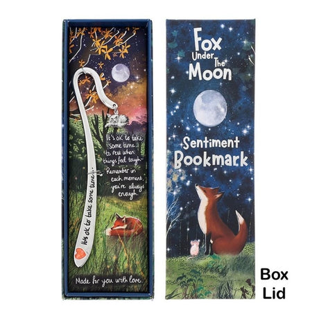 Fox Under the Moon Some Time Silver Bookmark - Old Railway Line Garden Centre