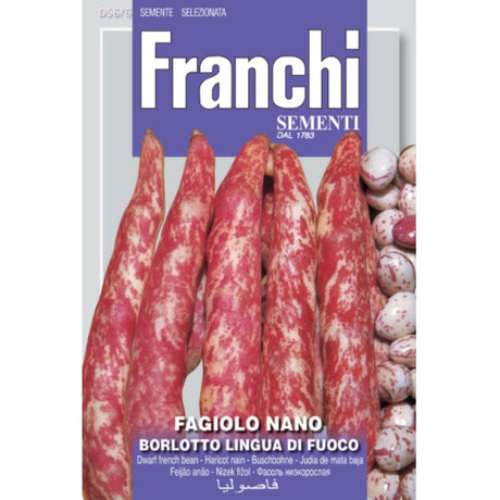 Franchi Sementi Borlotto Lingua Di Fuoco Dwarf Beans Seeds - Old Railway Line Garden Centre