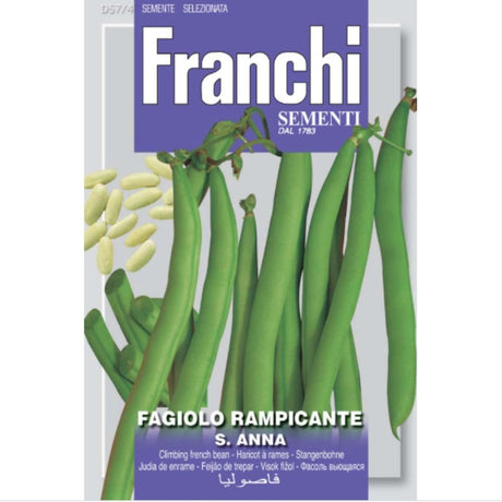 Franchi Sementi St Anna Climbing French Bean Seeds - Old Railway Line Garden Centre