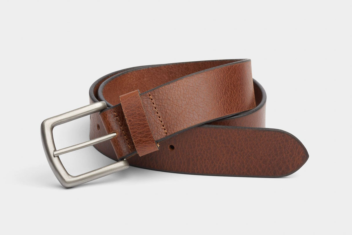 Charles Smith 40mm Tan Pebble Grain Leather Belt - 34"