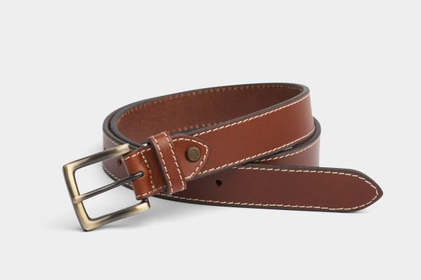 Charles Smith 30mm Tan Stitched Edge Leather Belt - 40"
