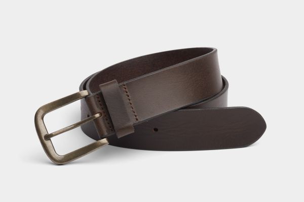 Charles Smith 38mm Dark Brown Leather Casual Belt - 38" - 30025BN38