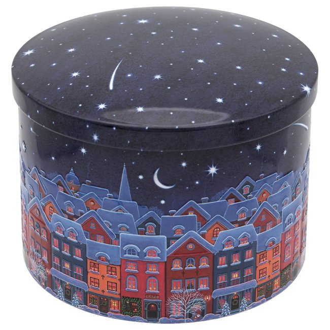Gardiners of Scotland 200g Christmas Town Round Tin of Caramel Fudge Tin