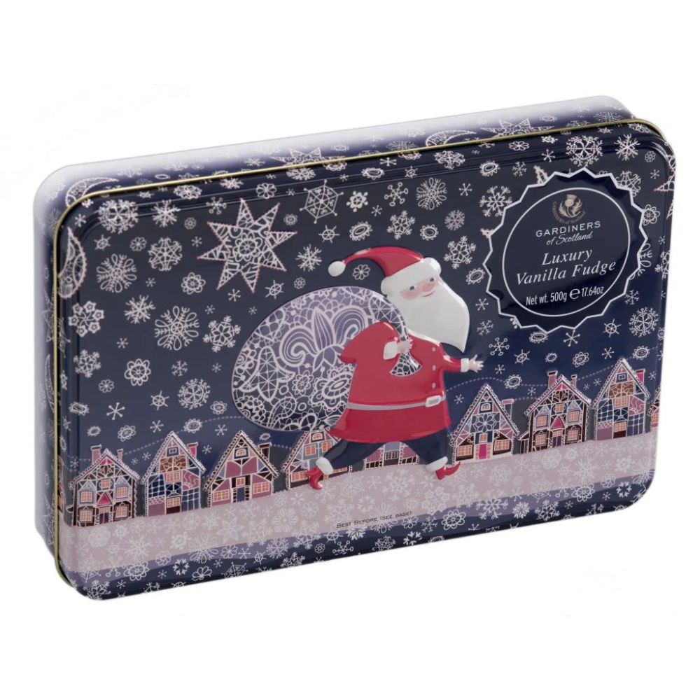 Gardiners of Scotland 400g Santa Tin Filled with Vanilla Fudge
