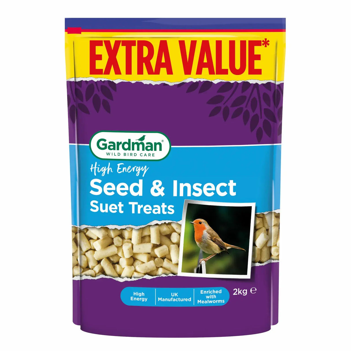 Gardman 2kg Seed & Insect Suet Pellet Treats