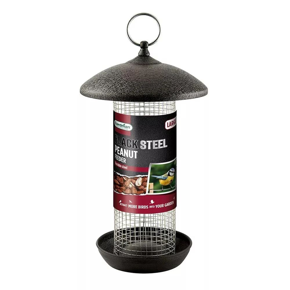 Gardman Large Wild Bird Black Steel Peanut Feeder