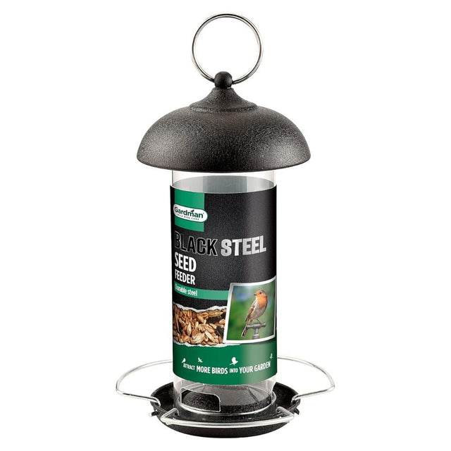Gardman Large Wild Bird Black Steel Seed Feeder - Old Railway Line Garden Centre