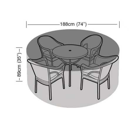 Garland Black 4 - 6 Seater Round Furniture Set Cover - W1396 - Old Railway Line Garden Centre