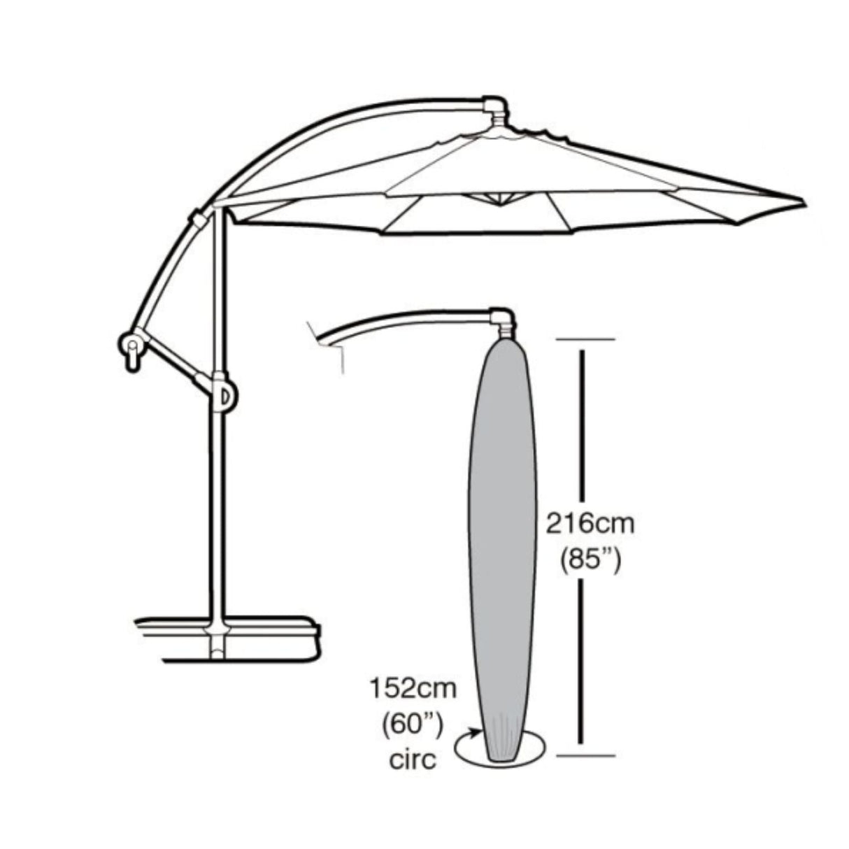 Garland Black Cantilever Parasol Cover - W1456 - Old Railway Line Garden Centre