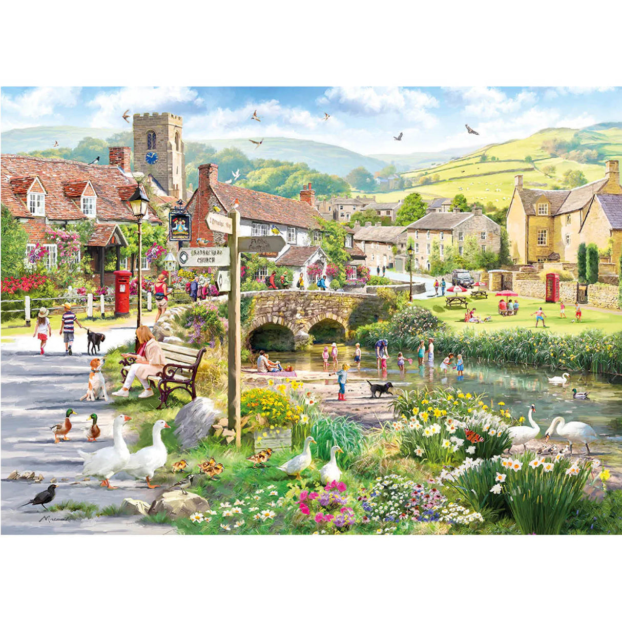 Gibsons Games 1000 Piece Puddle Ducks & Paddling Jigsaw Puzzle