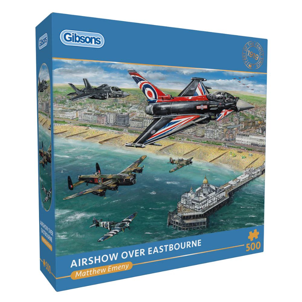 Gibsons Games Airshow Over Eastbourne 500 Piece Jigsaw Puzzle - Old Railway Line Garden Centre