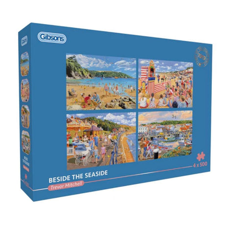 Gibsons Games Beside The Seasinde 4x500 Piece Jigsaw Puzzle - Old Railway Line Garden Centre