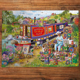 Gibsons Games Canal Boat Blooms 1000 Piece Jigsaw Puzzle - Old Railway Line Garden Centre